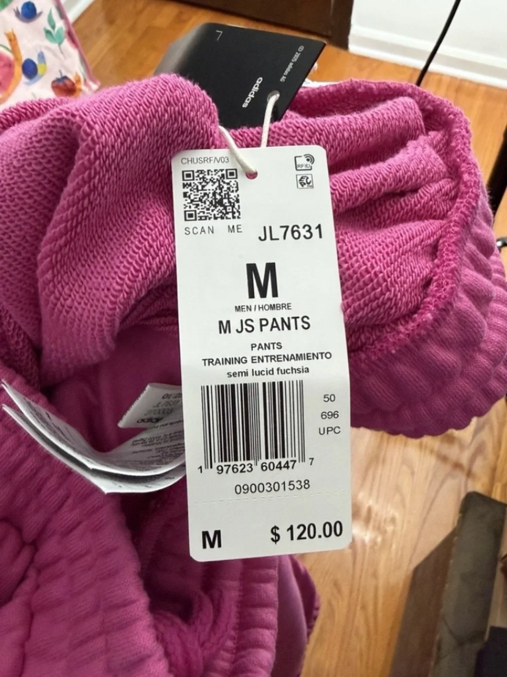 Adidas x Jeremy Scott Pink Sweatpants Joggers Streetwear Mens Medium JL7631 NEW